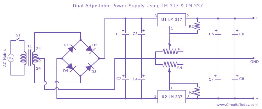 Adjustable Power Supply To 25v How To Supply Diagram Parts Pdf - Dual Power Supply Circuit - Adjustable Power Supply To 25v How To Supply Diagram Parts Pdf