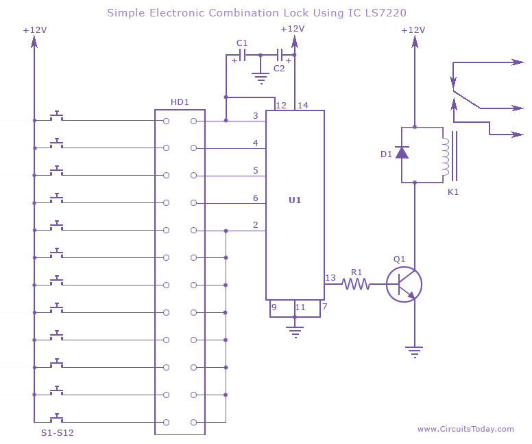 Electronic lock circuit