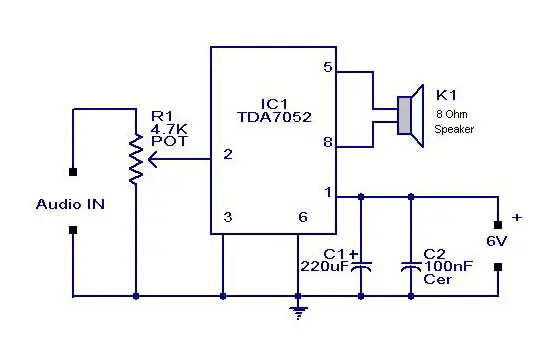 diagram ingram: Simple Mini Audio Amplifier circuit