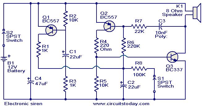 Electronic siren circuit - Electronic Circuits and ...