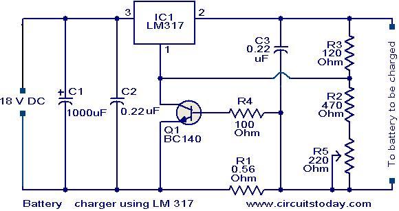 LM317 Battery Charger Circuit