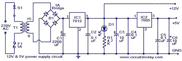 12V & 5V Combo power supply - Electronic Circuits and ...