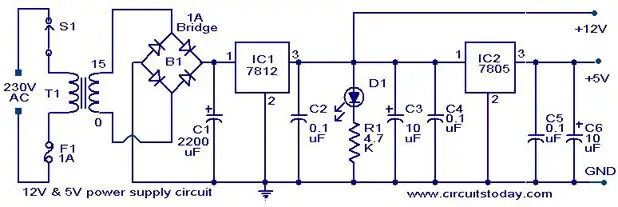 230V to 12v and 5v