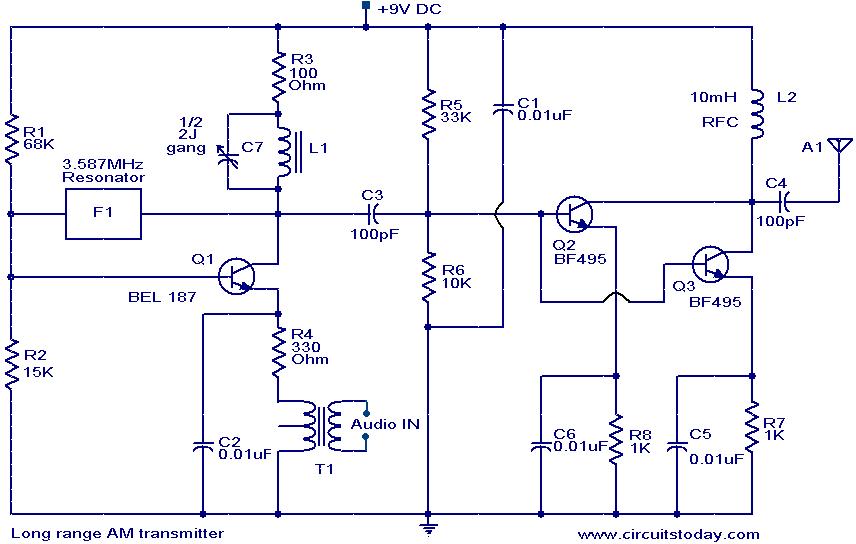 Simplest Long Range Rf Transmitter Circuit - Long Range Am Transmitter Circuit - Simplest Long Range Rf Transmitter Circuit