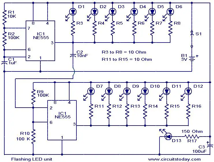 flashing-led-unit-circuit