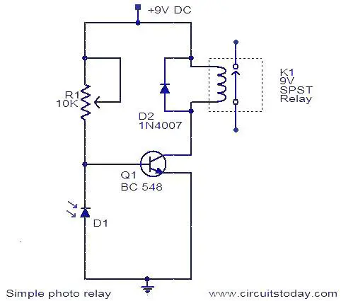 Photo Relay Circuit - Working and Circuit Diagram with ...