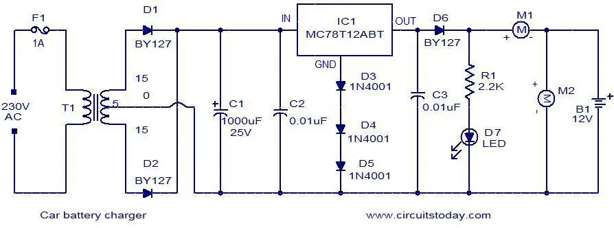 Car Battery Circuit Diagram - Car Battery Charger Circuit - Car Battery Circuit Diagram