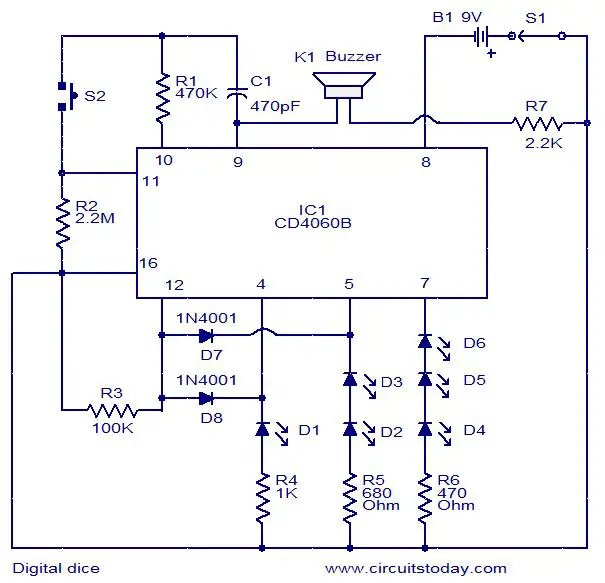 Digital dice circuit - Electronic Circuits and Diagram-Electronics ...