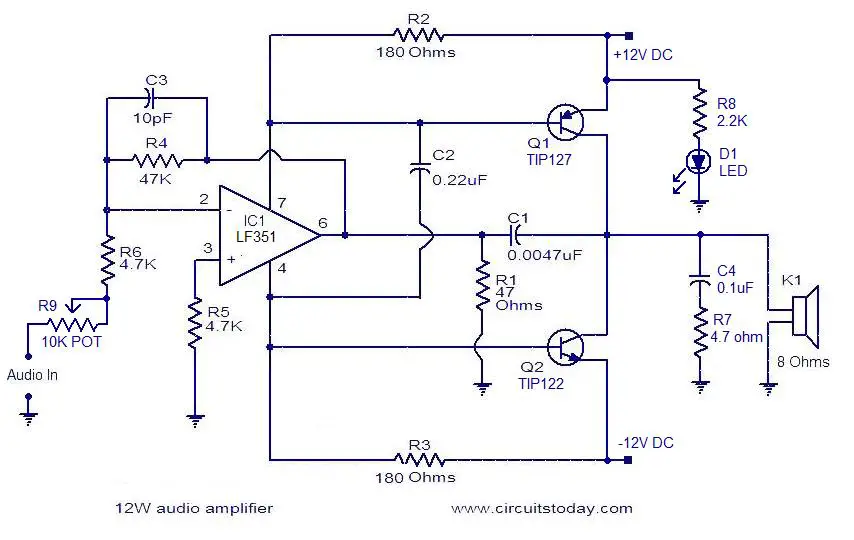 simple-10w-audio-amplifier-circuit