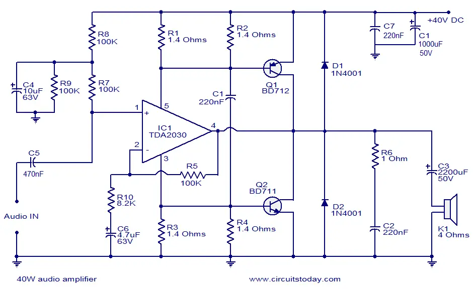 40w-audio-amplifier-circuit