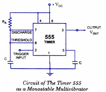 Monostable Multivibrator using 555 Timer - Electronics Circuit