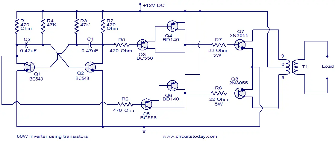 60W inverter using transistors - Electronic Circuits and ...