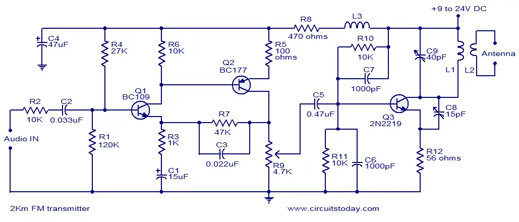 Fm Transmitter Circuit Diagram - Circuit Diagram 2km Fm Transmitter - Fm Transmitter Circuit Diagram