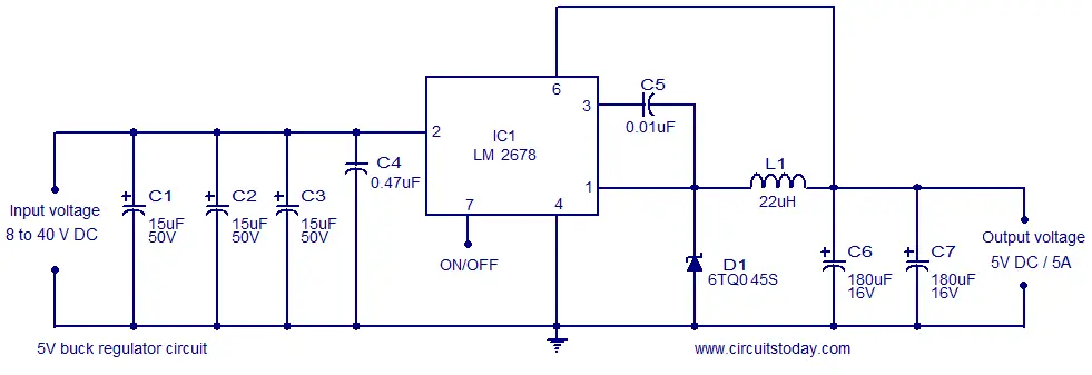 5V buck regulator using LM2678 - Electronic Circuits and ...