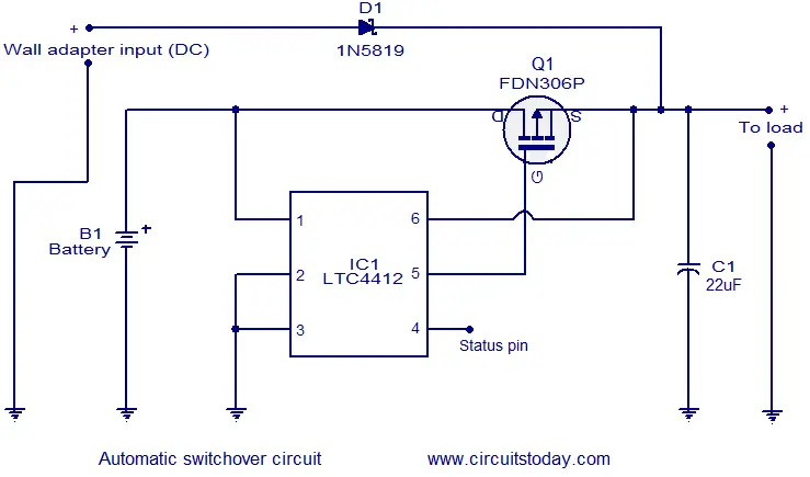 Automatic changeover circuit - Electronic Circuits and Diagrams