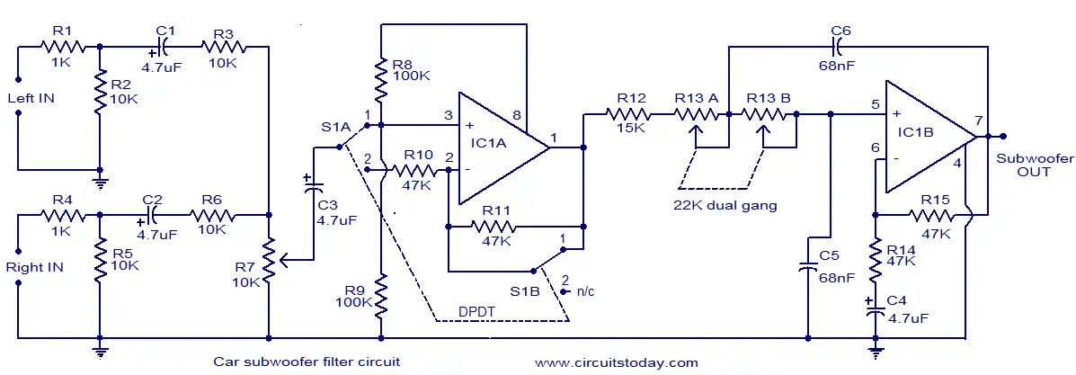 Car subwoofer filter - Electronic Circuits and Diagram-Electronics