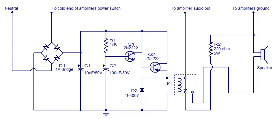 Speaker Circuit Diagram - Speak   er Protector Circuit - Speaker Circuit Diagram