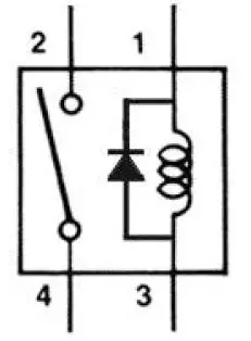 voltage suppression relay using diode