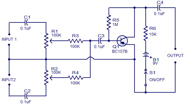 low cost mic mixer circuit