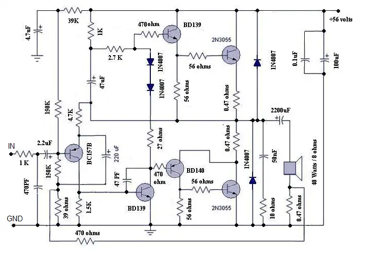 motional feed back amplifier circuit