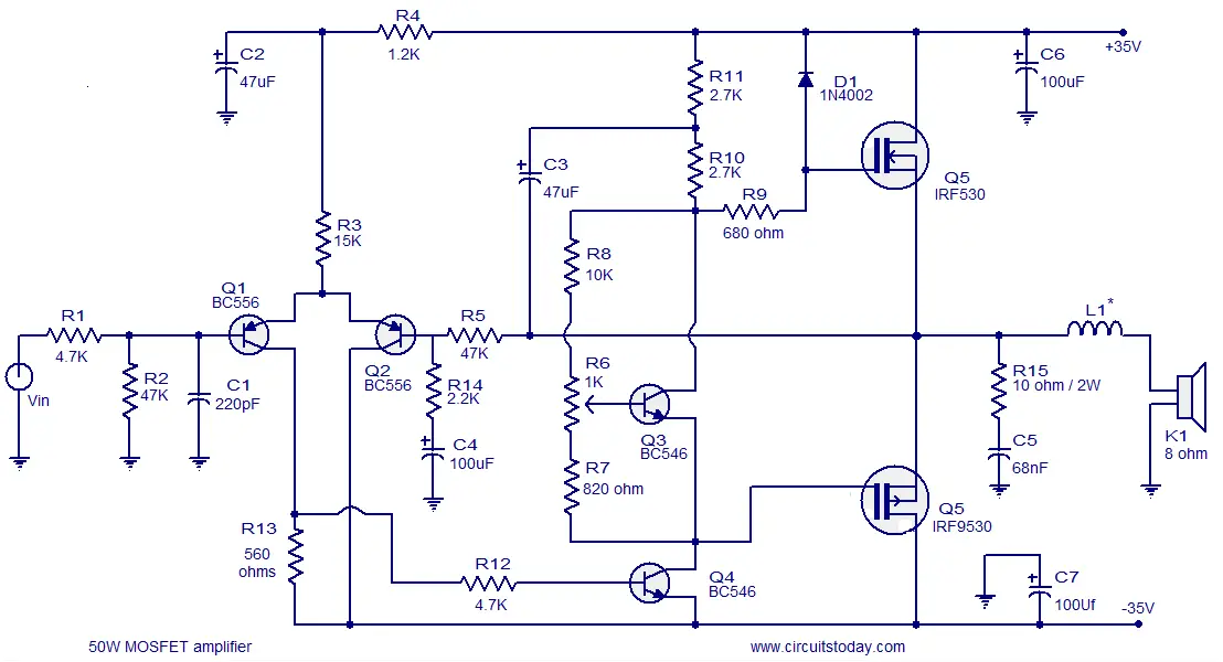 Mosfet amplifier circuit 