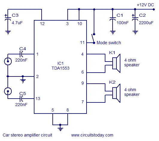 Amplifier Schematics Diagrams - Car Stereo Amplifier Circuit - Amplifier Schematics Diagrams