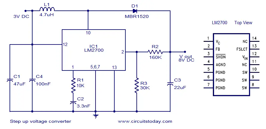 Simple Dc To Dc Boost Up Circuit - Step Up Voltage Converter Circuit Diagram Step Up Voltage Converter Dc - Simple Dc To Dc Boost Up Circuit
