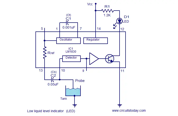 low liquid level indicator LED liquid level sensor