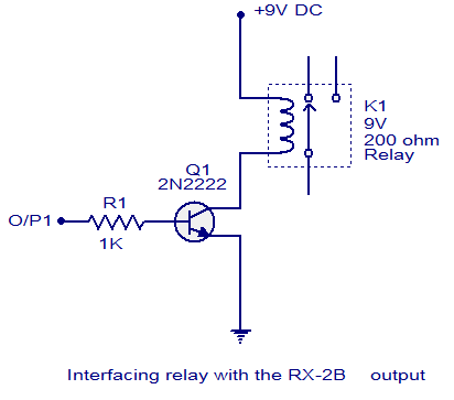 interfacing relay to RX-2B output transistor relay driver