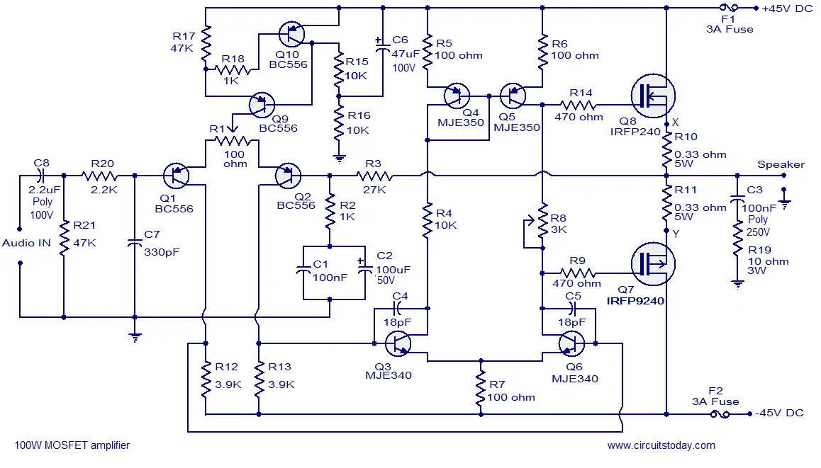 Circuit Hi Quality Mos Amp - Mosfet Power Amplifier - Circuit Hi Quality Mos Amp