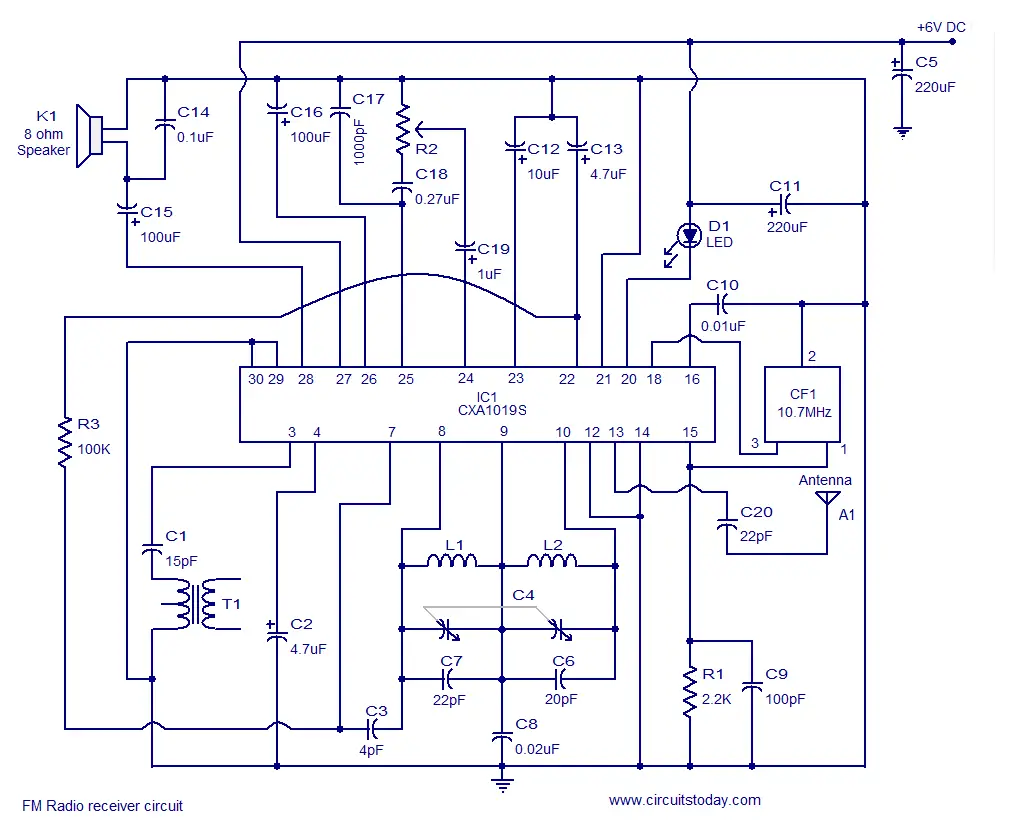 Cxa1019 Fm Receiver Circuitelectronics Project Circuts