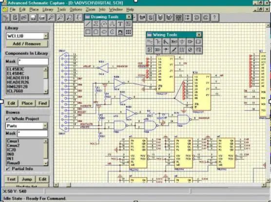 electronic schematic drawing software