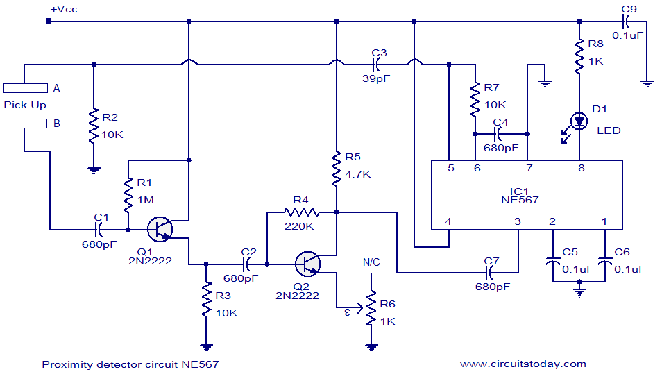 Proximity detector circuit – Electronic Circuits and Diagram 