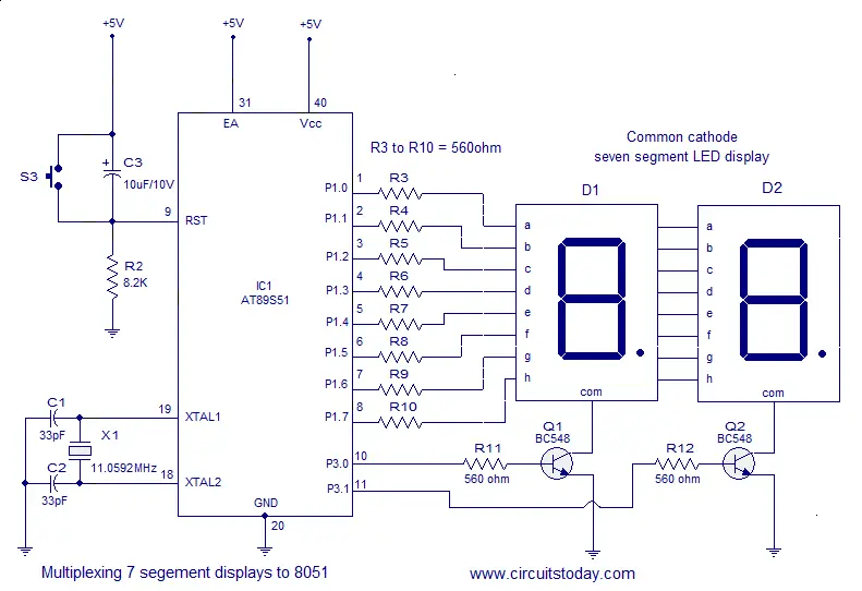 ElectRoidWarE: Interfacing Seven segment display to 8051