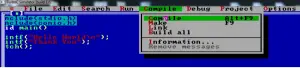 Compiling a C program in Turbo C