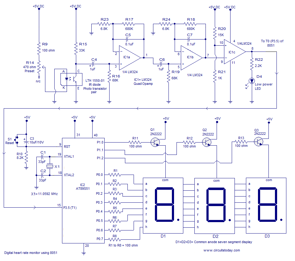 heartrate monitor 8051 - Electronic Circuits and Diagrams ... basic electrical home wiring diagrams pdf 