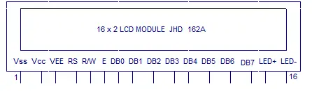JHD162ALCD module arduino