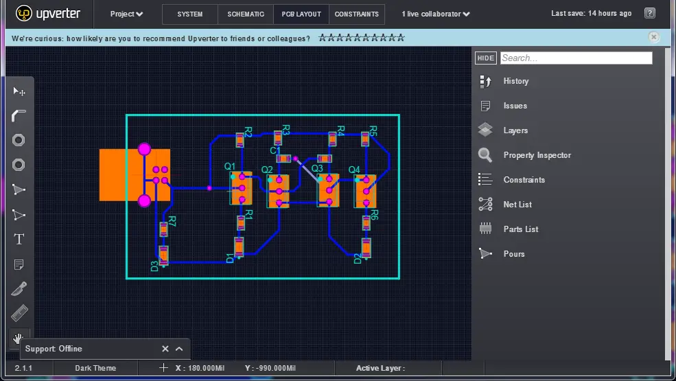 PCB Layout in Online EDA Tool