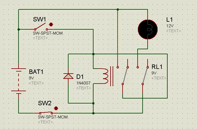 Circuit diagram of Relay latching