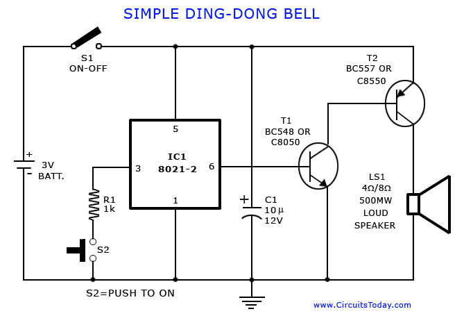 Tone Generator Circuit Simple Calling Bell Circuit