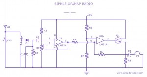 Simple Radio Circuit using Op Amp
