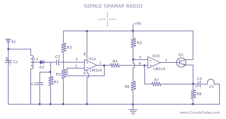 Radio circuit using Op Amp