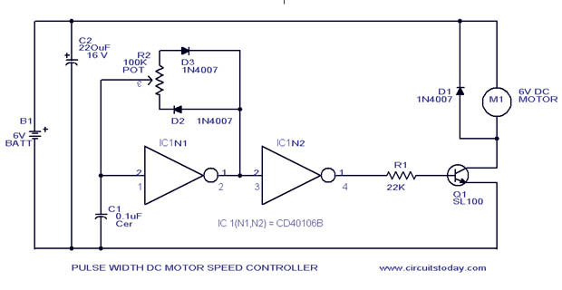 Pwm Motor Speed Control Circuit With Diagram For Dc Motor