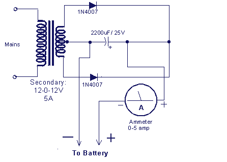 Battery Charger Circuit - Make a 12V Battery Charger at Home 48 Volt Golf Cart Wiring Diagram CircuitsToday