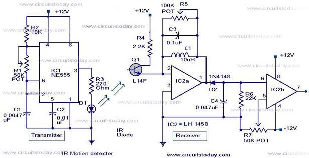 Infrared Motion Detector Circuit Ir Motion Sensor Circuit