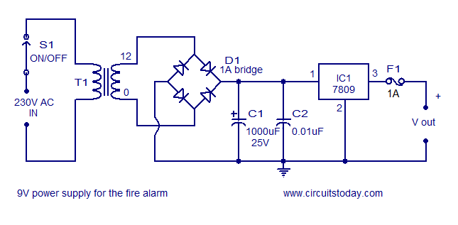 power supply for the circuit 9V power supply