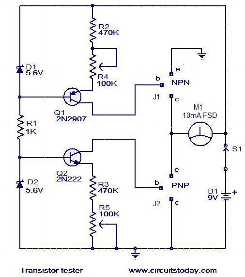 Transistor Tester To Test Hfe And Working Of Npn And Pnp