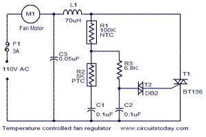 Temperature Controlled Fan Regulator Circuit|Automatic Fan Regulator