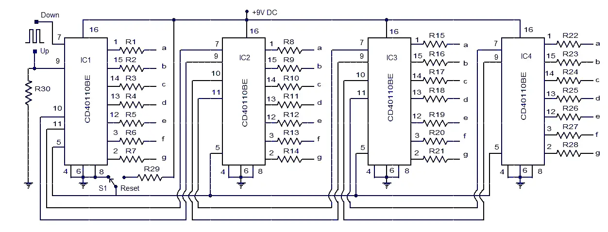 up-down-counter-circuit - Electronic Circuits and Diagrams-Electronic