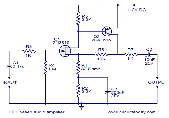 fet-based-audio-preamplifier-circuit